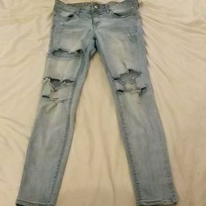 Light denim jeggings